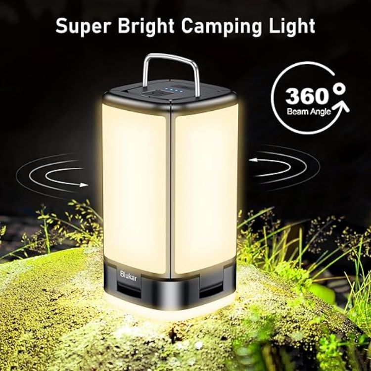 Picture of  Camping Lantern Rechargeable,2000 Lumen Camping Lights Lamp for Tent,Super Bright 116 LEDs-7 Light Modes,4800mAh Long Battery Life,90°Adjustable,Outdoor Tent Lamp Accessories-Black [Energy Class A+++]