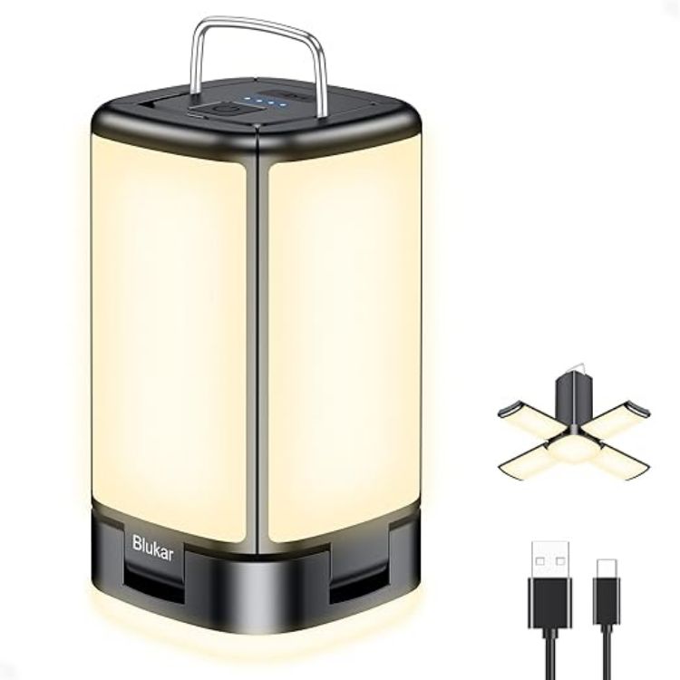 Picture of  Camping Lantern Rechargeable,2000 Lumen Camping Lights Lamp for Tent,Super Bright 116 LEDs-7 Light Modes,4800mAh Long Battery Life,90°Adjustable,Outdoor Tent Lamp Accessories-Black [Energy Class A+++]