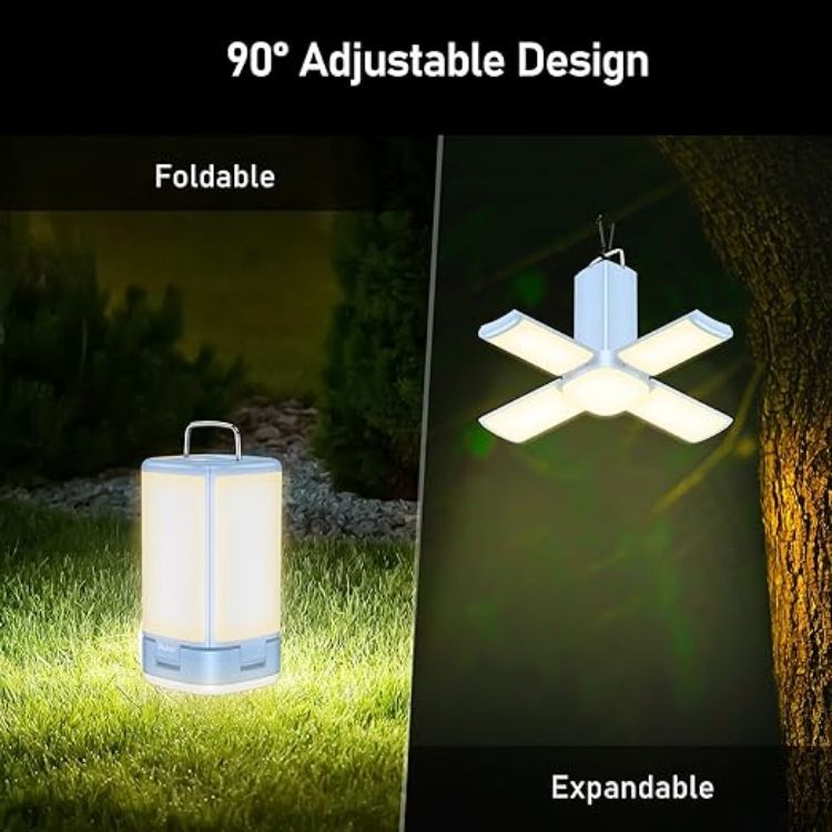 Picture of Camping Lantern Rechargeable 2000 Lumen Camping Lights Lamp for Tent,Super Bright 116 LEDs-7 Light Modes 4800mAh Long Battery Life 90°Adjustable Outdoor Tent Lamp Accessories-Sierra Blue [Energy Class A+++]