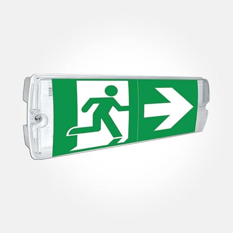 Picture of  Emergency Bulkhead Light 5W Maintained & Non-Maintained IP65 Ceiling & Wall Fire Safety Light Fitting Exit Legend Included (Energy Class A++) [Energy Class A++]