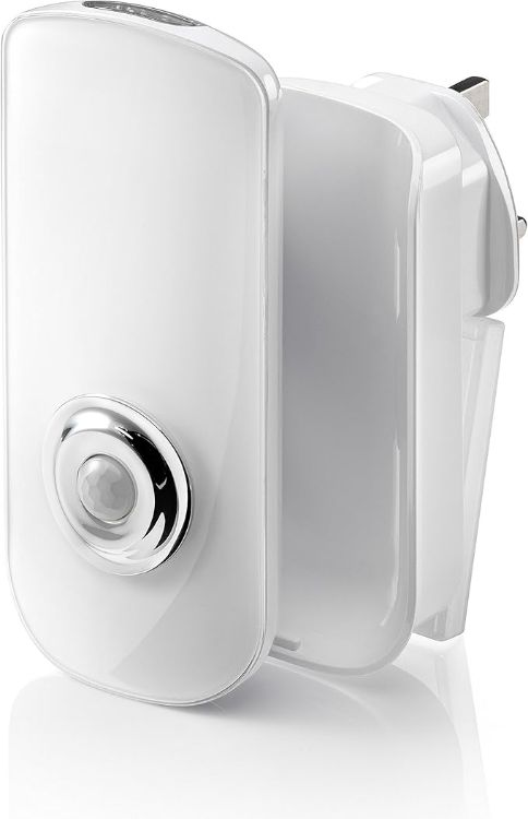 Picture of Plug in PIR Motion Sensor LED Night Light Hallway Safety Living Aid & Rechargeable Battery Powered Emergency Torch - Warm White