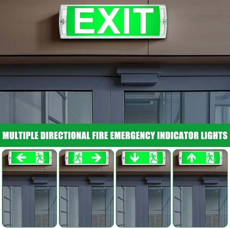 Picture of Emergency LED Exit Sign Bulkhead: Emergency LED Fire Exit Light IP65 5W Emerge Bulkhead Light with Legends  Outdoor Maintained & Non-Maintained