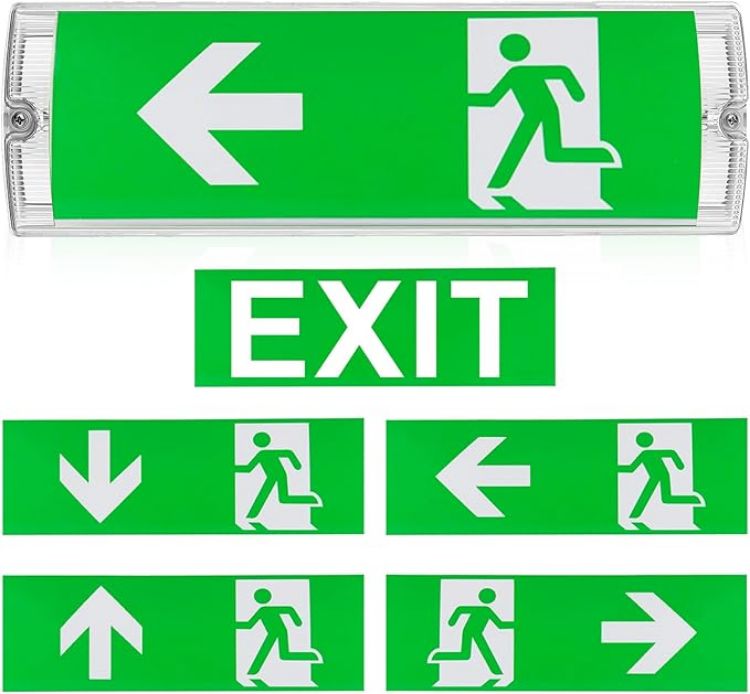 Picture of Emergency LED Exit Sign Bulkhead: Emergency LED Fire Exit Light IP65 5W Emerge Bulkhead Light with Legends  Outdoor Maintained & Non-Maintained