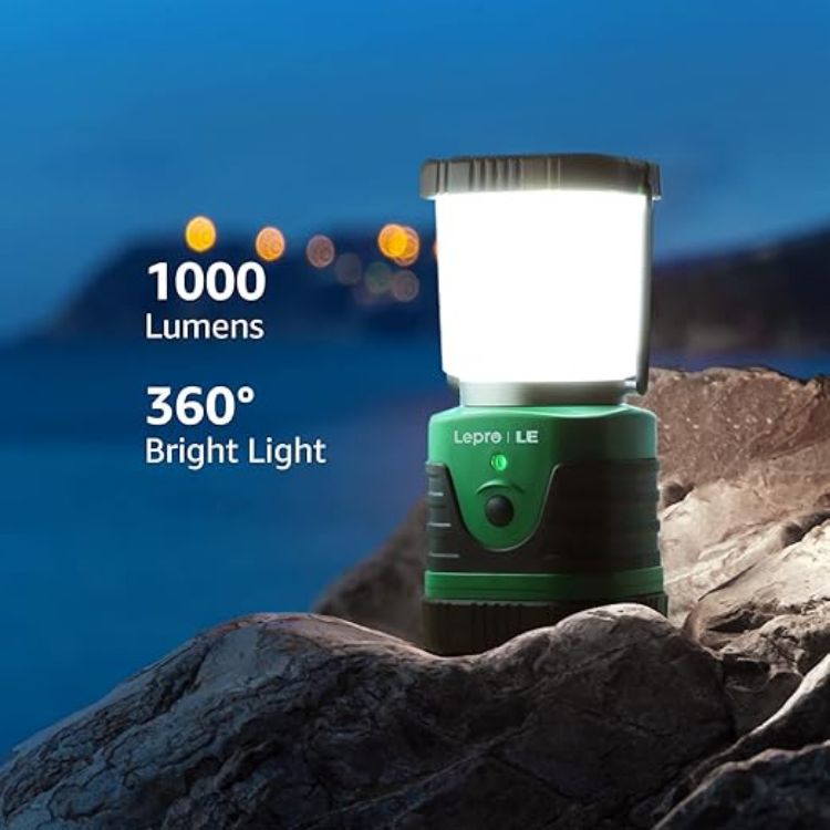 Picture of LE Camping Light Rechargeable 1000 Lumen Camping Lantern Dimmable 4 Modes Camping Tent Lights with 4400mAh Power Bank Camping Accessories  Rechargeable Lantern for Outdoors Power Cuts and More [Energy Class A+]