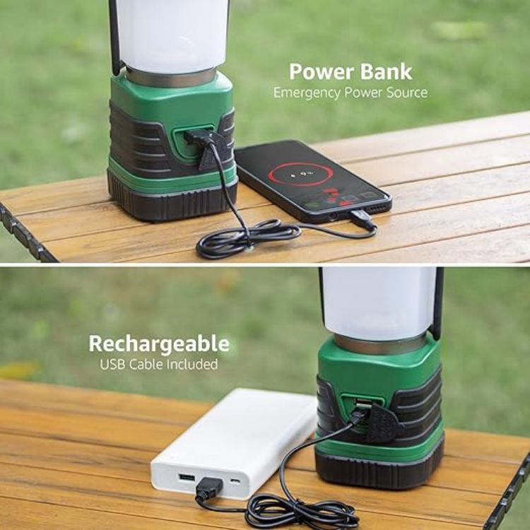 Picture of LE Camping Light Rechargeable 1000 Lumen Camping Lantern Dimmable 4 Modes Camping Tent Lights with 4400mAh Power Bank Camping Accessories  Rechargeable Lantern for Outdoors Power Cuts and More [Energy Class A+]
