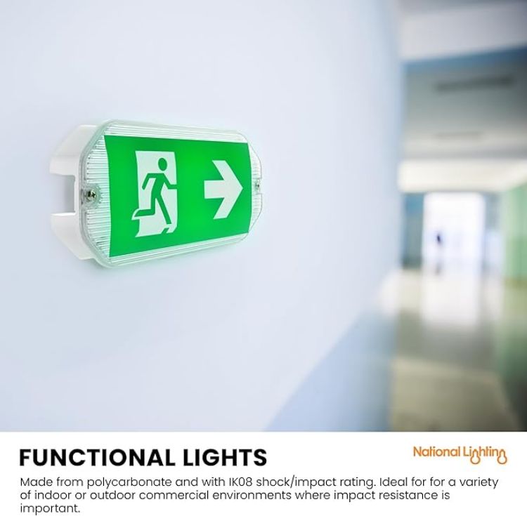 Picture of Sight ECO Outdoor Lights - Outdoor Emergency Maintained & Emergency Non-Maintained Bulkhead - LED Bulkhead with Emergency Exit Sign - IP65 Weatherproof Bulkhead Lights