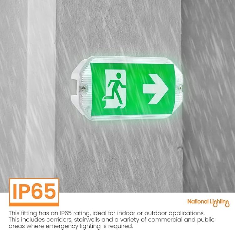 Picture of Sight ECO Outdoor Lights - Outdoor Emergency Maintained & Emergency Non-Maintained Bulkhead - LED Bulkhead with Emergency Exit Sign - IP65 Weatherproof Bulkhead Lights