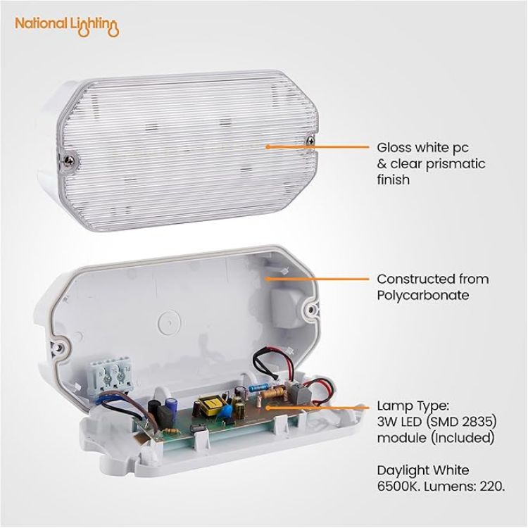 Picture of Sight ECO Outdoor Lights - Outdoor Emergency Maintained & Emergency Non-Maintained Bulkhead - LED Bulkhead with Emergency Exit Sign - IP65 Weatherproof Bulkhead Lights