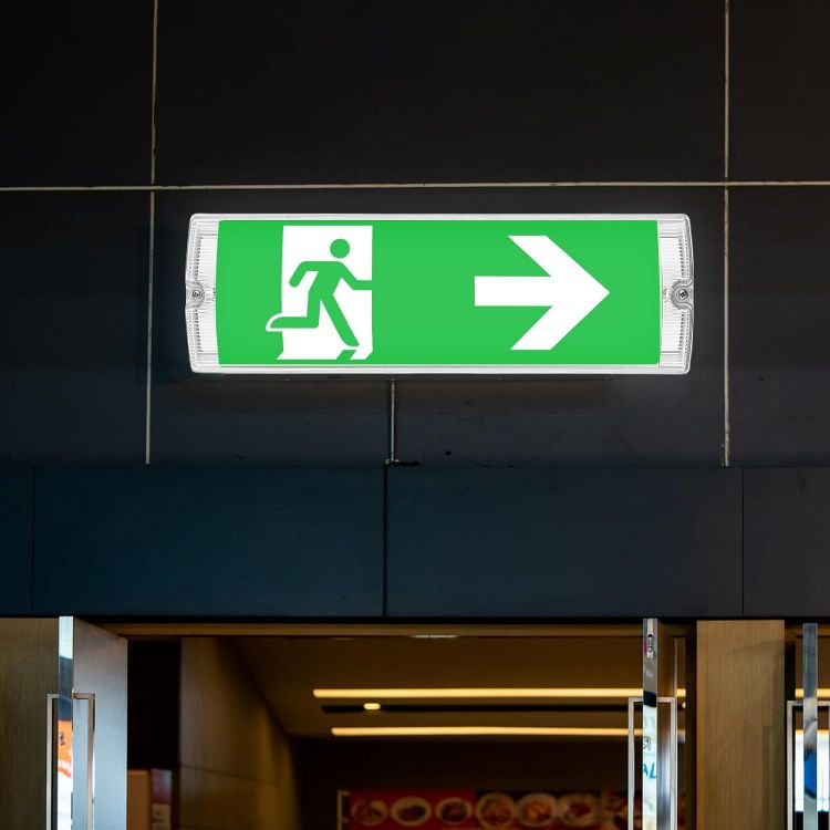 Picture of IP65 3W LED Emergency Exit Sign Bulkhead Self Test Light