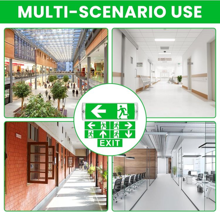 Picture of IP65 3W LED Emergency Exit Sign Bulkhead Self Test Light