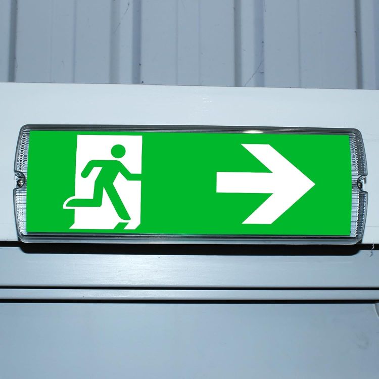 Picture of IP65 3W LED Emergency Exit Sign Bulkhead Self Test Light