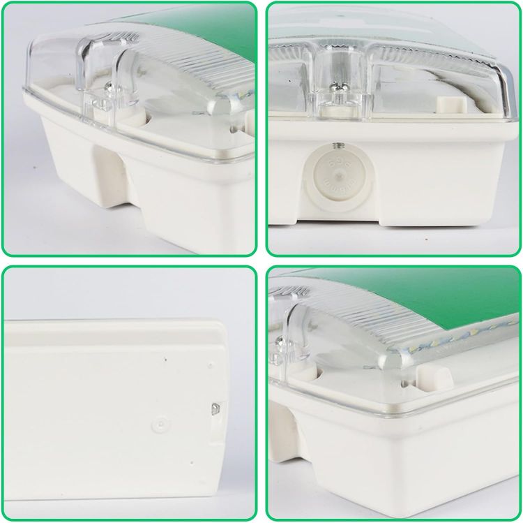 Picture of IP65 3W LED Emergency Exit Sign Bulkhead Self Test Light