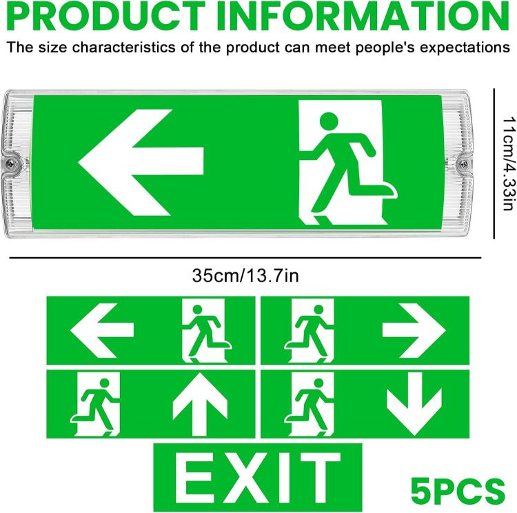 Picture of IP65 3W LED Emergency Exit Sign Bulkhead Self Test Light