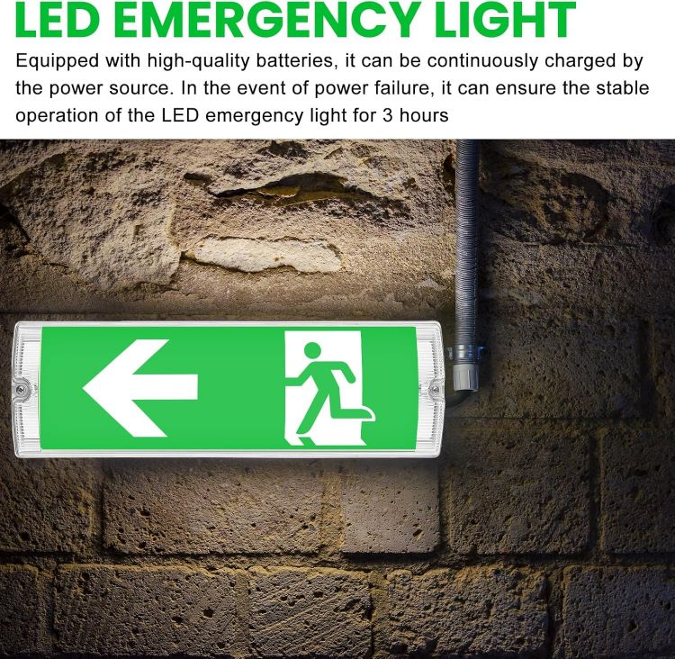 Picture of IP65 3W LED Emergency Exit Sign Bulkhead Self Test Light