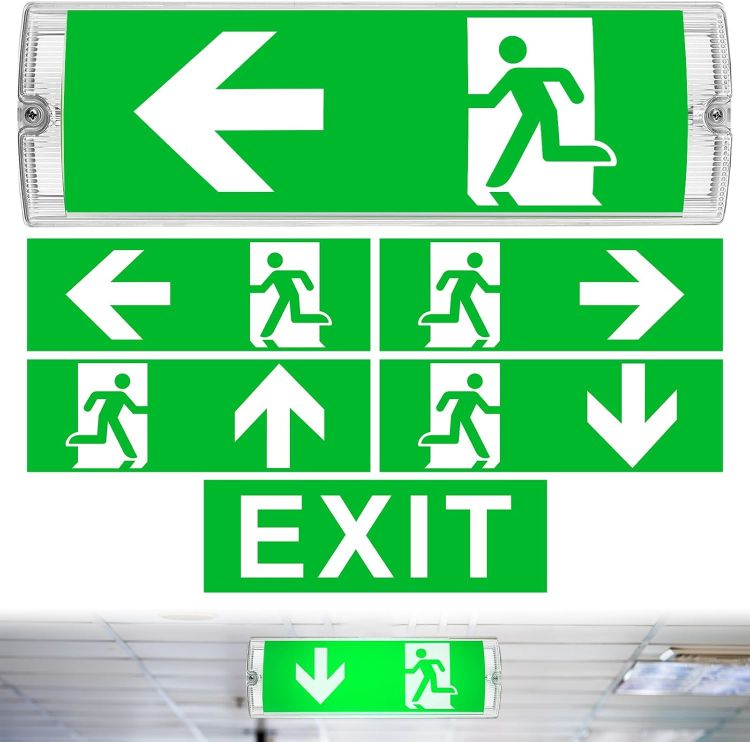 Picture of IP65 3W LED Emergency Exit Sign Bulkhead Self Test Light
