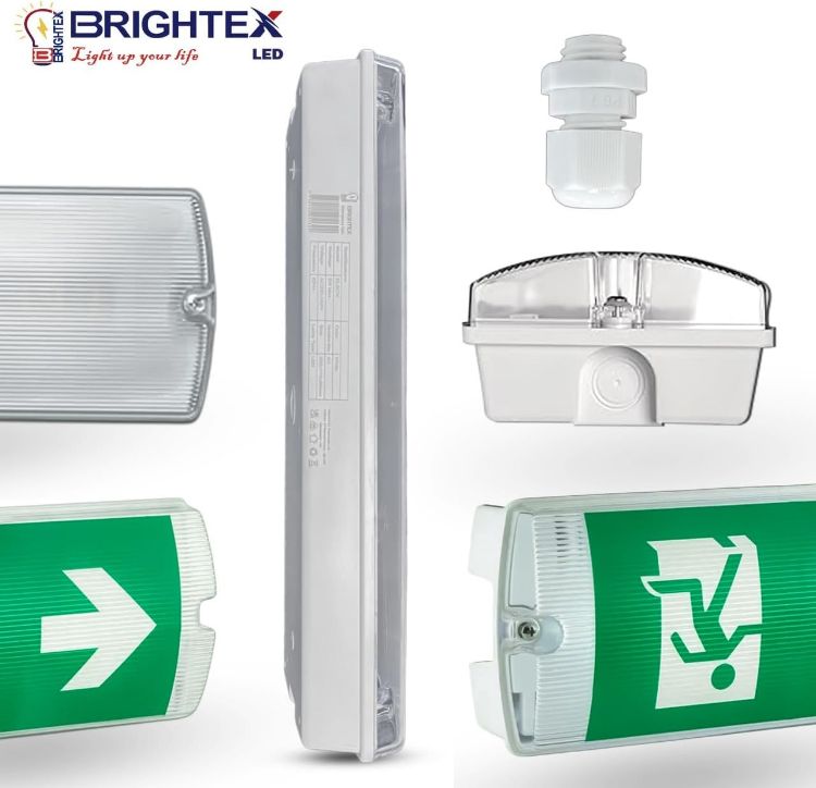 Picture of Pack of 5 IP65 LED Emergency Exit Light Bulkhead 5W Brightex