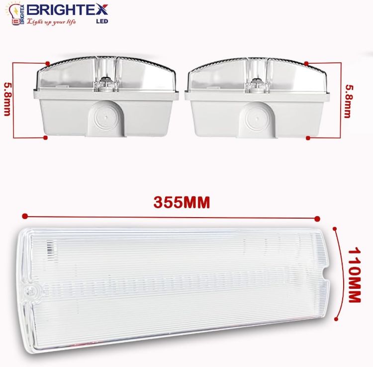 Picture of Pack of 5 IP65 LED Emergency Exit Light Bulkhead 5W Brightex