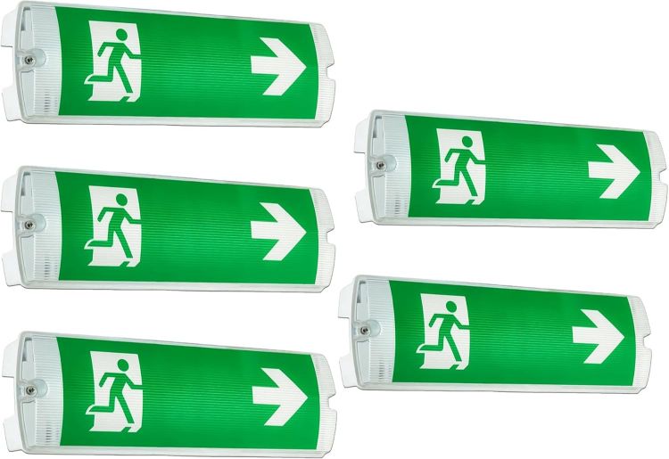 Picture of Pack of 5 IP65 LED Emergency Exit Light Bulkhead 5W Brightex