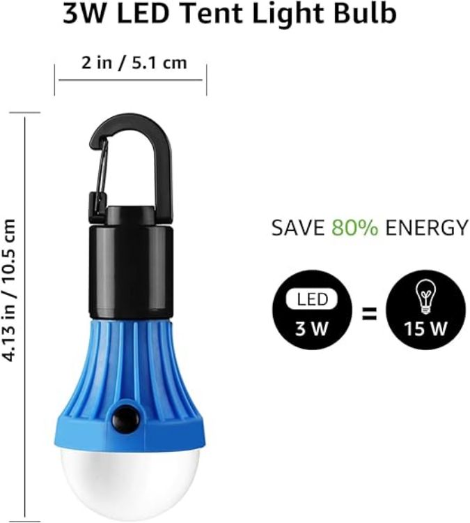 Picture of Camping Lights Battery Powered Tent Lights Pack of 4 with Warm White & Daylight Modes AAA Batteries Included