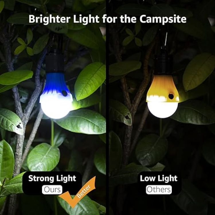 Picture of Camping Lights Battery Powered Tent Lights Pack of 4 with Warm White & Daylight Modes AAA Batteries Included
