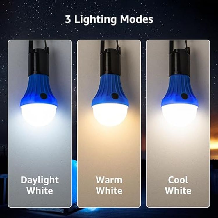Picture of Camping Lights Battery Powered Tent Lights Pack of 4 with Warm White & Daylight Modes AAA Batteries Included