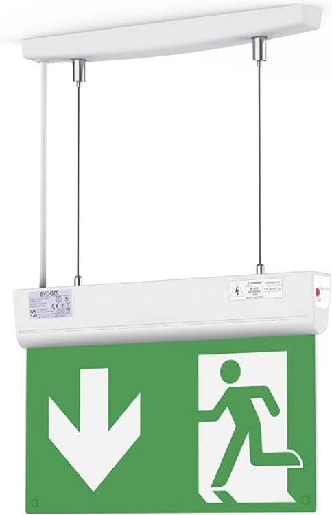 Picture of LED Self-Test 3 Hour Emergency Exit Sign Light with Self Test Function and Remote  4-in-1 Mounting (Ceiling, Wall, End, Suspension)  IP42 Maintained and Non Maintained Operation