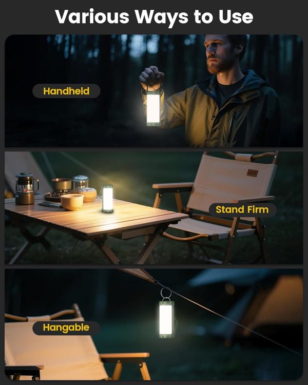 Picture of 106 LED Camping Lights Up to 80 Hours  5000 mAh Camping Lantern  Rechargeable with 5 Brightness 3 Modes and SOS  IP68 Waterproof, Max 1200 Lm  Lanterns for Power Outage Hiking [Energy Class A]