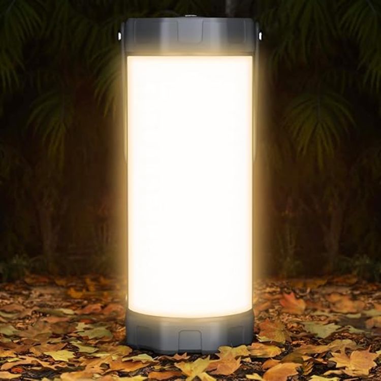 Picture of  Survival Camping Light, 1200LM Brightness Camping Lantern  80Hrs Runtime & Rechargeable IP68 Waterproof  5 Levels & SOS Compact Camping Lights for Tents  Hiking  Blackout Hurricane [Energy Class A]