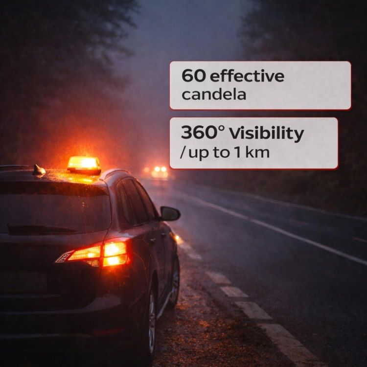Picture of V16 Emergency Light Spain DGT 3.0 Approved with Geolocation Emergency Beacon for Spain  Car Emergency Light V16 Beacon DGT Approved