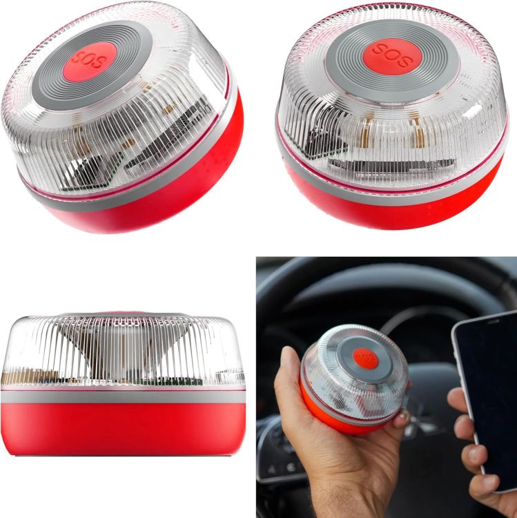 Picture of V16 Emergency Light Spain DGT 3.0 Approved with Geolocation Emergency Beacon for Spain  Car Emergency Light V16 Beacon DGT Approved