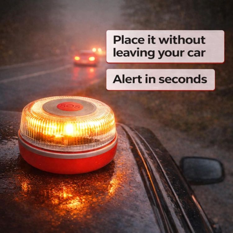Picture of V16 Emergency Light Spain DGT 3.0 Approved with Geolocation Emergency Beacon for Spain  Car Emergency Light V16 Beacon DGT Approved