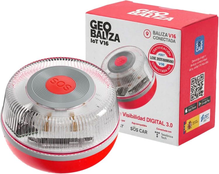 Picture of V16 Emergency Light Spain DGT 3.0 Approved with Geolocation Emergency Beacon for Spain  Car Emergency Light V16 Beacon DGT Approved