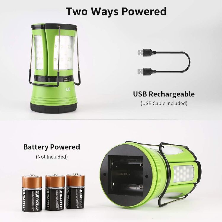 Picture of 3 in 1 Camping Lantern with 2 Detachable Torches  600 Lumen  Camping Light Rechargeable or Battery Powere  Outdoor Camping Accessories for Tent  Caravan  Emergency Fishing, Power Cuts and More