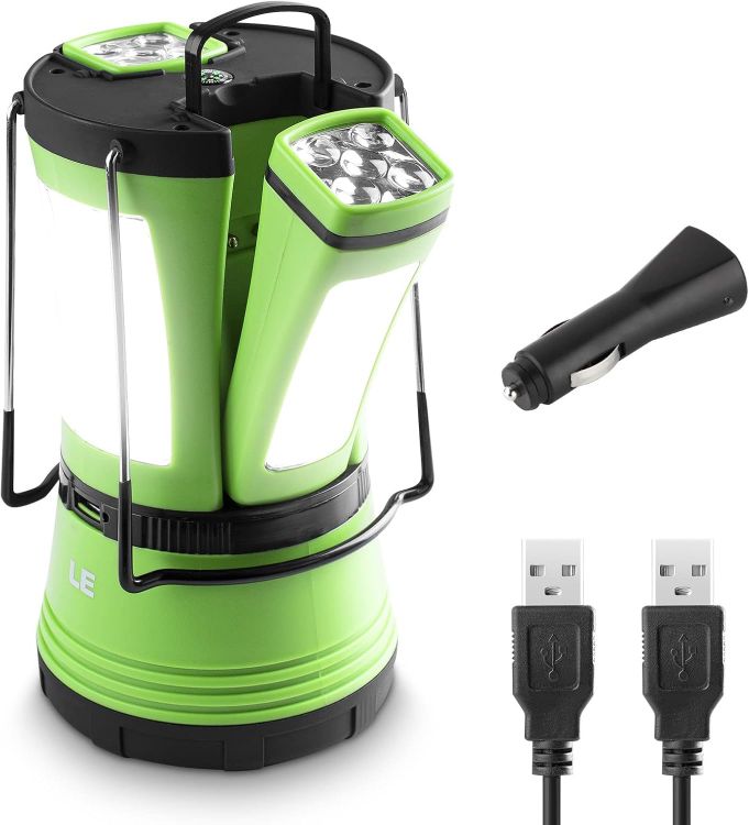 Picture of 3 in 1 Camping Lantern with 2 Detachable Torches  600 Lumen  Camping Light Rechargeable or Battery Powere  Outdoor Camping Accessories for Tent  Caravan  Emergency Fishing, Power Cuts and More