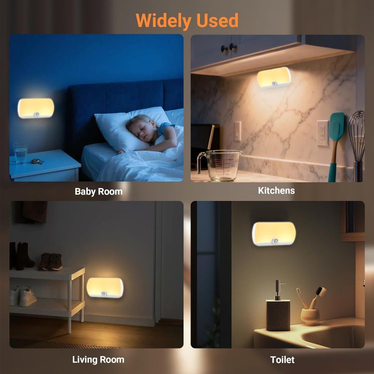 Picture of 2 Pack Plug in Motion Sensor Night Light LED Emergency Light with Rechargeable Base Portable Dimmable Power Failure Light Dual Modes Plug in Light for Kids Adults Home Power Failure [Energy Class A++]