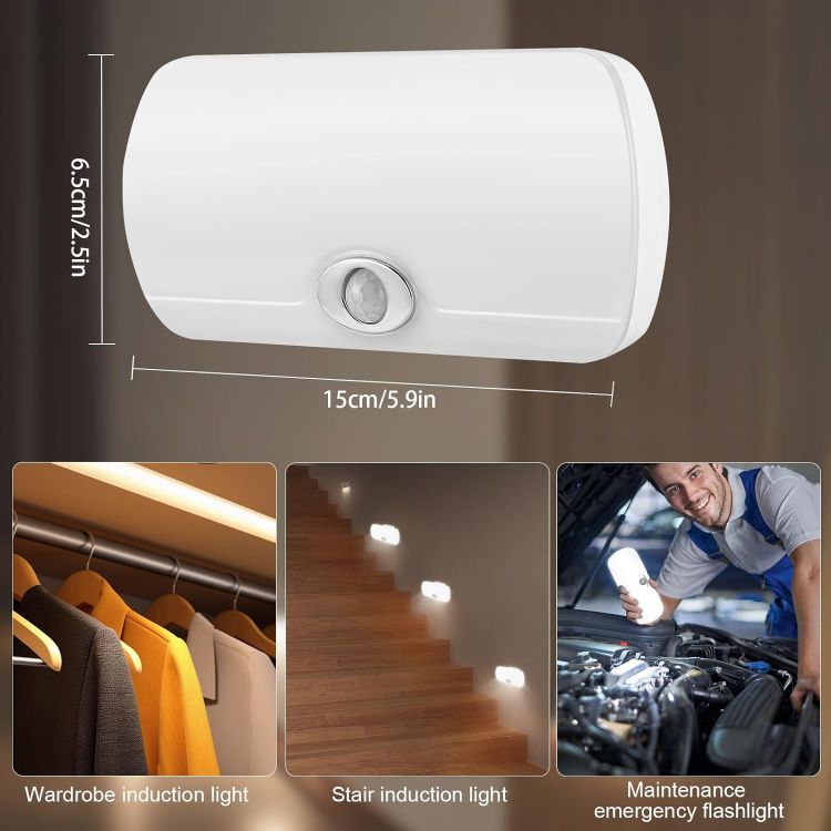 Picture of 2 Pack Plug in Motion Sensor Night Light LED Emergency Light with Rechargeable Base Portable Dimmable Power Failure Light Dual Modes Plug in Light for Kids Adults Home Power Failure [Energy Class A++]