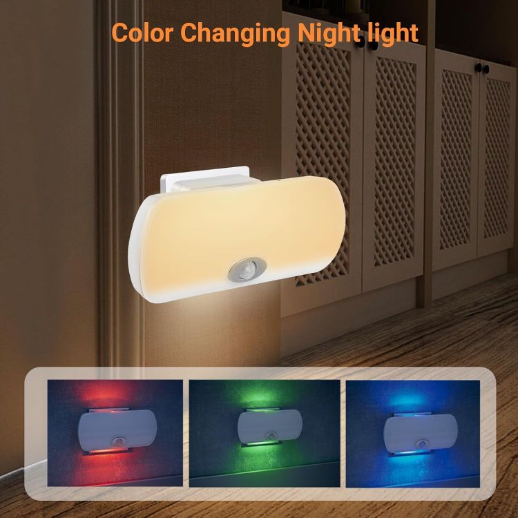 Picture of 2 Pack Plug in Motion Sensor Night Light LED Emergency Light with Rechargeable Base Portable Dimmable Power Failure Light Dual Modes Plug in Light for Kids Adults Home Power Failure [Energy Class A++]