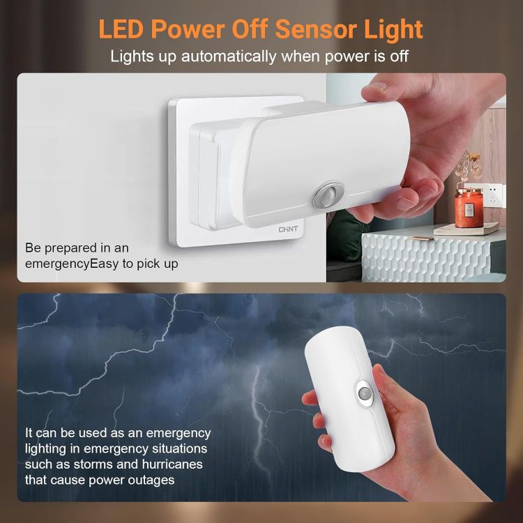 Picture of 2 Pack Plug in Motion Sensor Night Light LED Emergency Light with Rechargeable Base Portable Dimmable Power Failure Light Dual Modes Plug in Light for Kids Adults Home Power Failure [Energy Class A++]