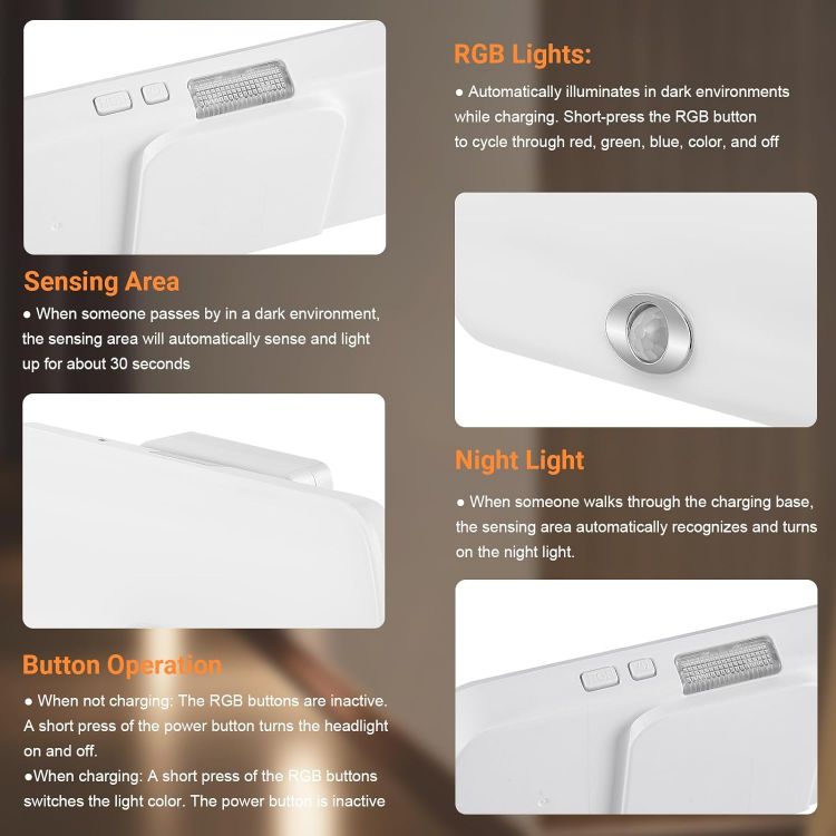 Picture of 2 Pack Plug in Motion Sensor Night Light LED Emergency Light with Rechargeable Base Portable Dimmable Power Failure Light Dual Modes Plug in Light for Kids Adults Home Power Failure [Energy Class A++]