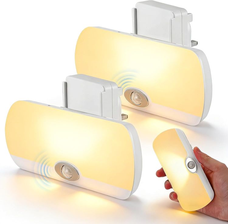 Picture of 2 Pack Plug in Motion Sensor Night Light LED Emergency Light with Rechargeable Base Portable Dimmable Power Failure Light Dual Modes Plug in Light for Kids Adults Home Power Failure [Energy Class A++]