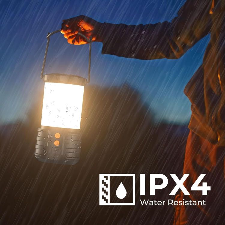 Picture of Camping Lanterns Pack of 2 LED Camping Lanterns  5000mAh Rechargeable Battery Emergency Lights for Power Outages 3 Colors IPX4 Waterproof Portable Flashlight [Energy Class A]