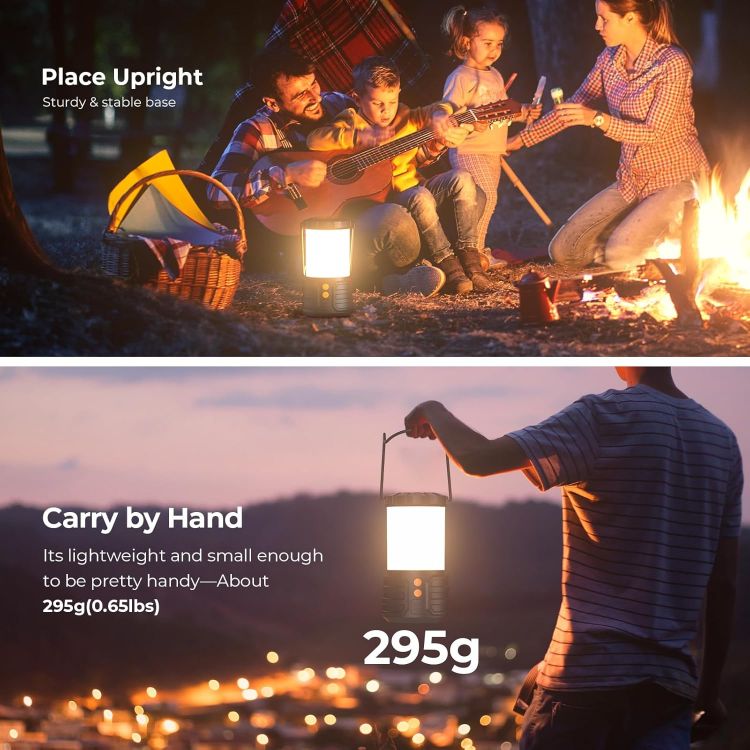 Picture of Camping Lanterns Pack of 2 LED Camping Lanterns  5000mAh Rechargeable Battery Emergency Lights for Power Outages 3 Colors IPX4 Waterproof Portable Flashlight [Energy Class A]