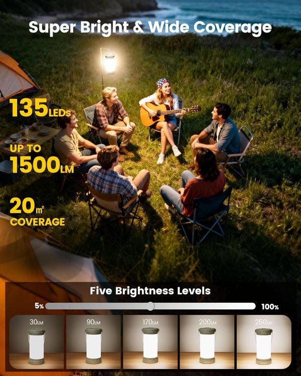 Picture of 1500LM Rechargeable Camping Lantern 135 LED Emergency Light