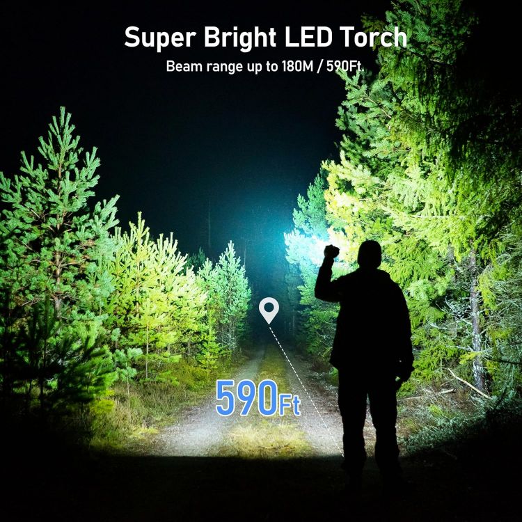 Picture of Blukar Rechargeable LED Torch 2000 Lumens Waterproof Flashlight