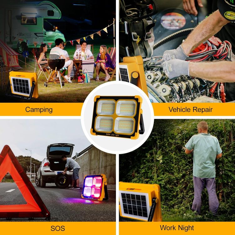 Picture of 100W Rechargeable LED Spotlight with Solar Panel 12000mAh