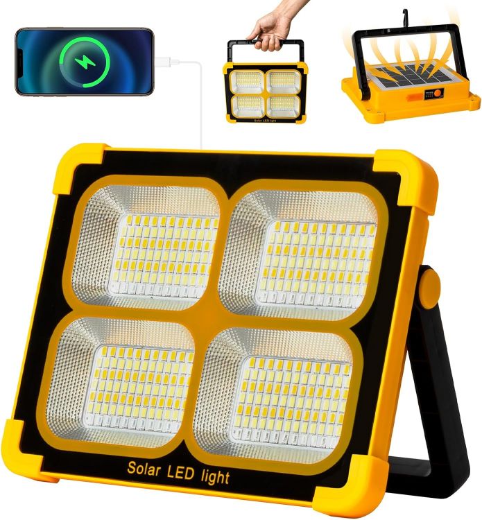 Picture of 100W Rechargeable LED Spotlight with Solar Panel 12000mAh