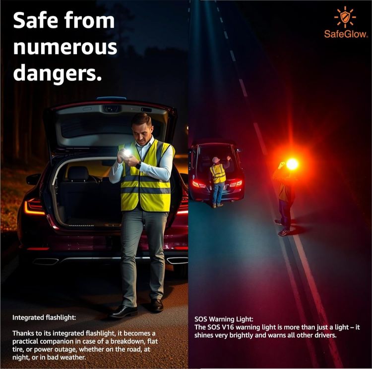 Picture of V16 Emergency Warning Light IDIADA Approved Car Breakdown Beacon