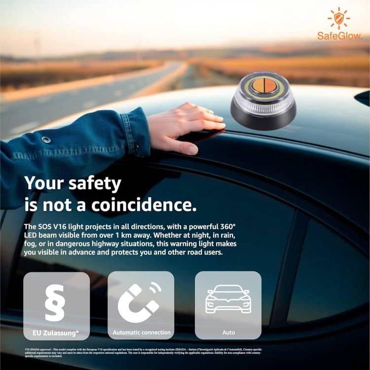 Picture of V16 Emergency Warning Light IDIADA Approved Car Breakdown Beacon