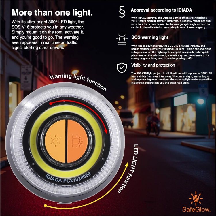 Picture of V16 Emergency Warning Light IDIADA Approved Car Breakdown Beacon