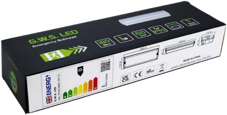 Picture of LED Emergency Bulkhead 1W IP65 Exit Sign Light 3 Hour Backup